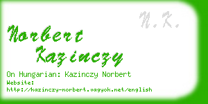 norbert kazinczy business card